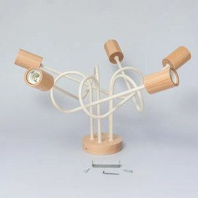 Felületre szerelhető csillár OXFORD 5xE27/15W/230V fenyő/krémszínű