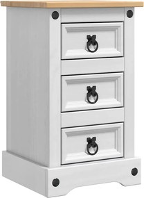 vidaXL Éjjeli asztal Corona Fehér 35 x 32,5 x 58 cm Tömör fenyőfa