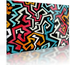 Grafikus absztrakciós kép (üvegen) (70x50 cm)