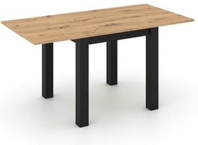 Bővíthető étkezőasztal ZARO artisan tölgy/fekete
