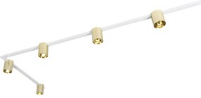 Arany és fehér sínrendszer 5 spotlámpával, 1 fázisú - Rondoo Up