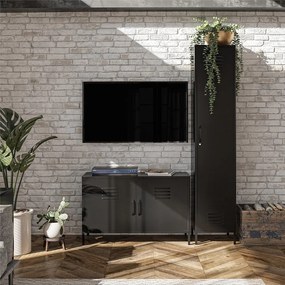 Fekete fém szekrény 100x64x40 cm Mission District – Støraa