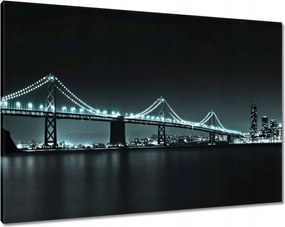 Vászonkép 100x70 Usa Híd az éjszakában Fények