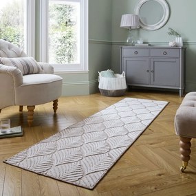 Elefántcsont színű kültéri-beltéri szőnyeg 66x230 cm Elm Leaf – Flair Rugs