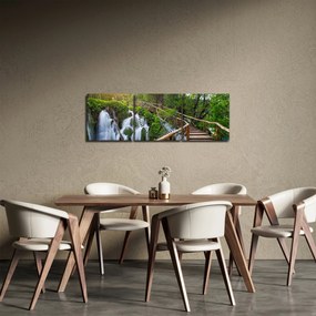 Kép - Plitvicei-tavak (órával) (90x30 cm)