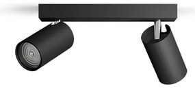 Philips - Fürdőszobai spotlámpa IDRIS 2xGU10/5W/230V IP44 fekete