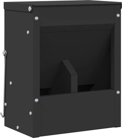vidaXL Nyúl Etető Fekete 20 x 12,5 x 25 cm Hidegen Hengerelt Acél