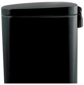 Matt fekete acél pedálos szemetes 50 l Akira – Spirella