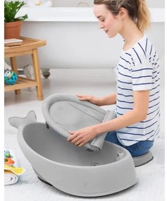 Skip Hop - MOBY 3 gyerek fürdető ergonomikus párnával, szürke