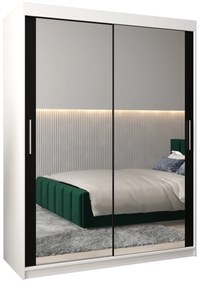 Ruhásszekrény 150 cm Toki 3 (matt fekete + matt fekete). 1065070