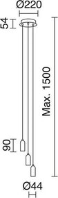Novolux A TU ESTILO 717E-G05X1A-32 Függőlámpa 3x60W/E27 IP20