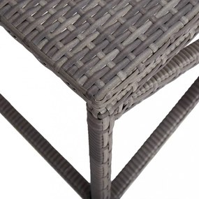 szürke polyrattan kerti pad 120 cm