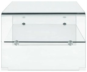 átlátszó edzett üveg dohányzóasztal 98 x 45 x 31 cm