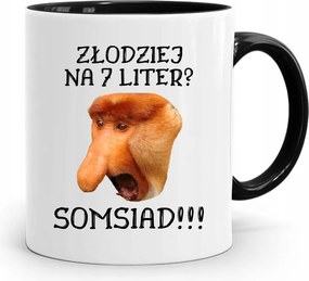 Bögre Fekete Hordozó Janusz Tolvaj 7 Betűs, fényképes nyomattal