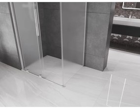 Mexen Velar, zuhanykabin tolóajtóval 140 x 100 cm, 8 mm-es matt üveg, króm, 871-140-100-31-01
