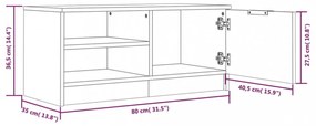 2 db sonoma-tölgy színű szerelt fa TV-szekrény 80x35x36,5 cm