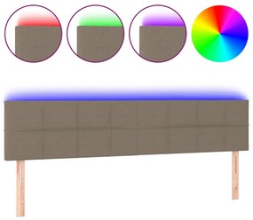 tópszínű szövet LED-es fejtámla 180x5x78/88 cm