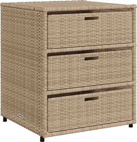 vidaXL bézs polyrattan kerti tárolószekrény 55 x 59 x 69 cm