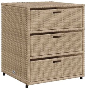 vidaXL bézs polyrattan kerti tárolószekrény 55 x 59 x 69 cm