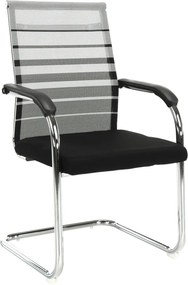 Tárgyalószék, szürke/fekete/ezüst, ESIN