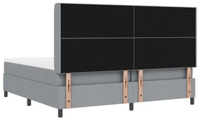 Boxspring Ágy Matraccal és LED Fény Szürke 200x200 cm Szövet