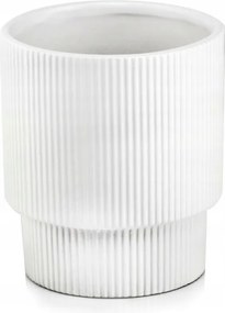 Virágcserép bordázott fehér matt 16 cm Polnix 03.109.16