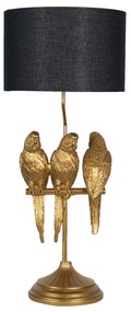 Arany asztali lámpa papagáj dekorral