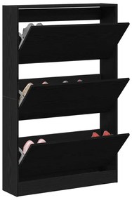Cipőtartó Fekete Tölgy 80x21x125,5 cm Szerelt Fa