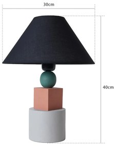 Fekete asztali lámpa fém búrával (magasság 40 cm) Rila – Opviq lights