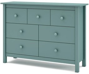 Black Friday - Petróleumkék borovi fenyő alacsony gyerek komód 110x80 cm Max – Marckeric