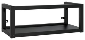 fekete vas fürdőszobai fali mosdókagylókeret 79 x 38 x 31 cm