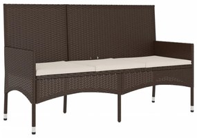vidaXL 4 részes barna polyrattan kerti ülőgarnitúra párnákkal