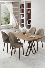 Kaye étkezőgarnitúra, atlanti fenyő-cappuccino, 168 cm – TR240CHR2821