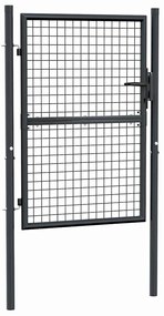 vidaXL szürke horganyzott acél hálós kerti kapu 100 x 125 cm