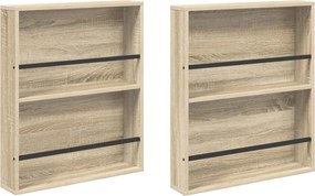 vidaXL Magazin állvány 2 pcs Sonoma tölgy 60 x 12 x 70 cm Faanyag