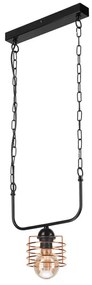 Csillár láncon MORGAN 1xE27/60W/230V fekete/réz