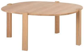 Natúr színű tölgyfa kerek dohányzóasztal ø 100 cm Kulin – Gazzda