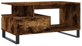 füstös tölgy színű szerelt fa dohányzóasztal 90x49x45 cm