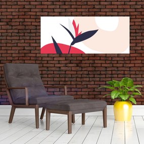Kép - Rózsaszín virágos absztrakció N⁰1 (120x50 cm)