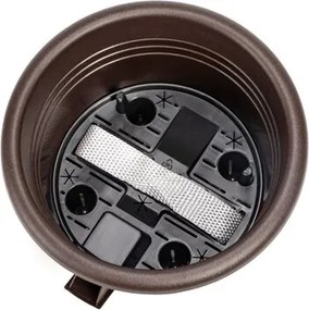 Plastia önöntöző virágcserép Narza átmérő25 cm, csokoládé, 25 cm átmérőjű