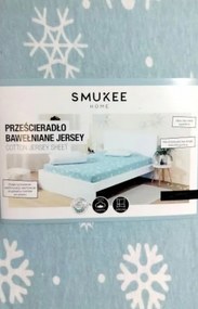 Gumis lepedő pamut jersey 90X200 hógolyó