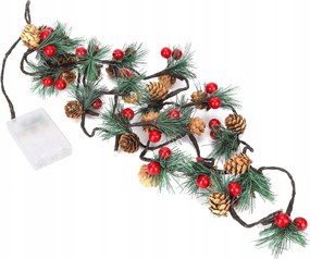 Karácsonyi Elemes Lámpa Karácsonyfa Toboz Lánc 20 Led 2m LS-20