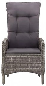 5 részes szürke polyrattan kerti bisztrószett