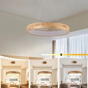 Brilagi -LED függőlámpa kábellel FALCON WOOD LED/40W/230V 3000/4000/6000K 60 cm fa