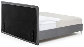 Szürke kárpitozott franciaágy ágyráccsal 180x200 cm Noira Slim – Bonami Selection