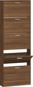 vidaXL barna tölgyszínű szerelt fa cipősszekrény 59 x 17 x 169 cm