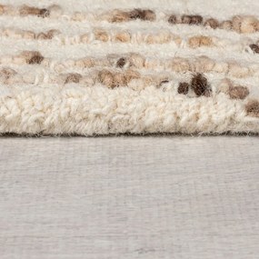 Barna-krémszínű gyapjú szőnyeg 160x230 cm Abstract Swirl – Flair Rugs