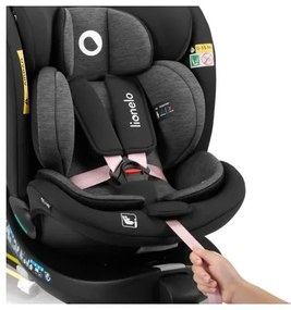 Lionelo NAVY i-Size 40-150 cm autósülés alapozattal, fekete/rózsaszín