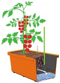 Berberis DUO Önöntöző virágláda, terrakotta, 78 cm