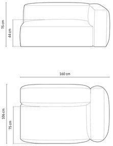 Bézs kanapé modul (jobb oldali) Martina – Micadoni Home
